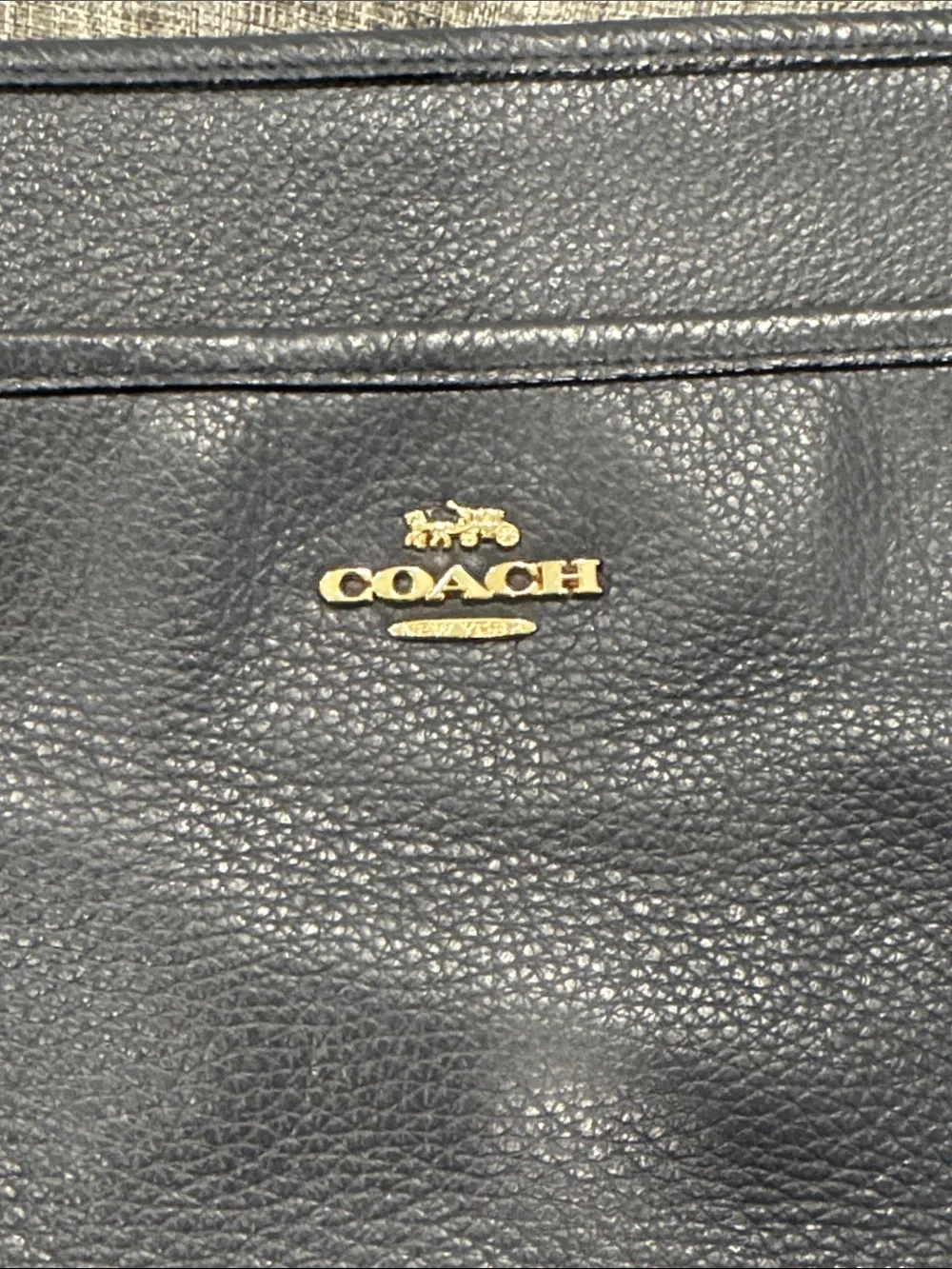 Coach Bag Dark Navy Pebbled Leather File Crossbody - Picture 15 of 17